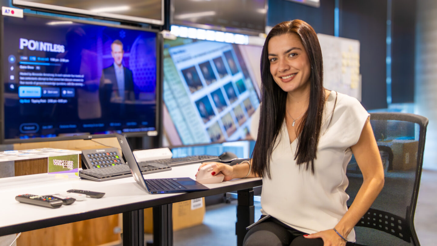 Ana Hernadez at her desk in the Nine offices