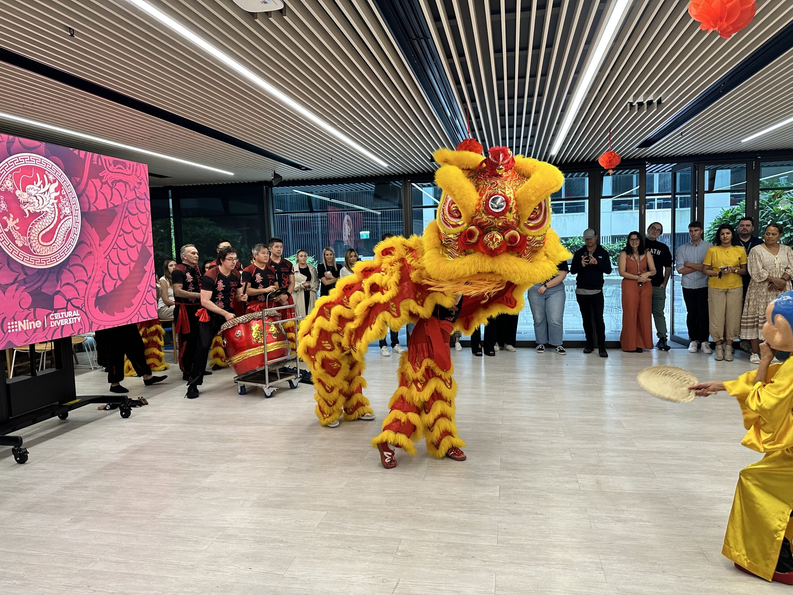 Lunar new year celebrations with dragon dance