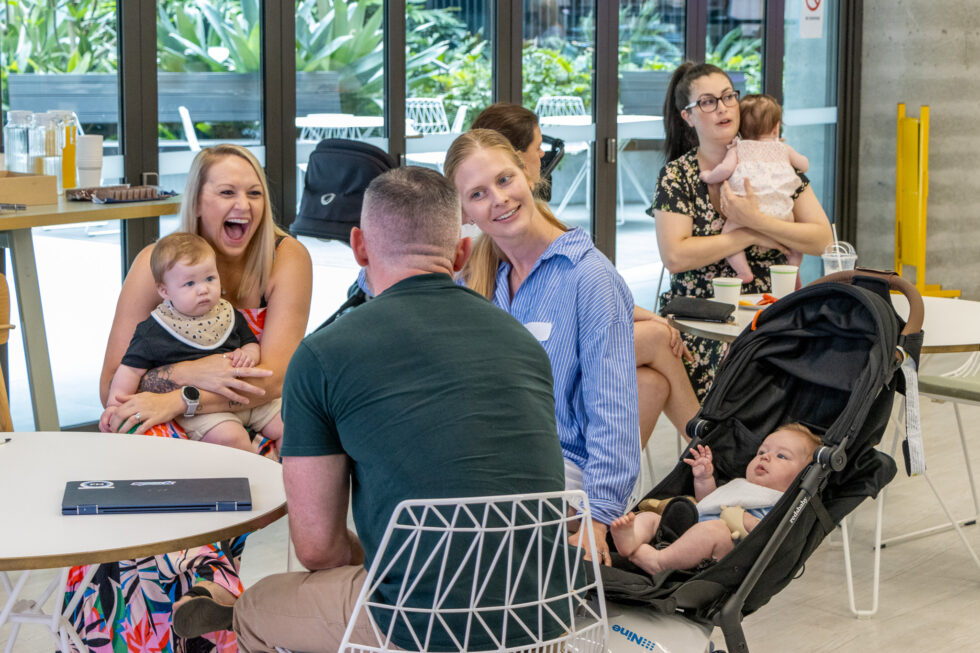 Parents at Nine with their babies at the Nine Parents Connect Event